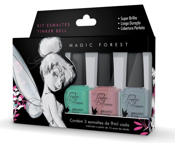 Kit Biotropic c/ 3 Esmaltes Tinker Bell Coleção Magic Forest