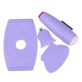 Kit 4 peças (suporte, 2 espátulas e carimbo dupla face)