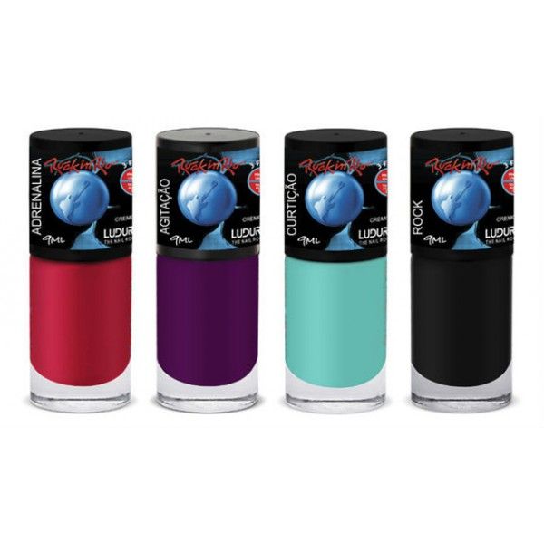 Kit 4 Esmaltes Ludurana Cremosos Rock in Rio