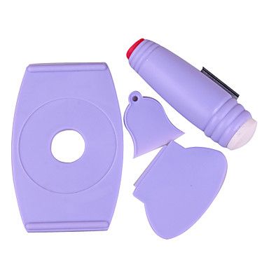 Kit 4 peças (suporte, 2 espátulas e carimbo dupla face)